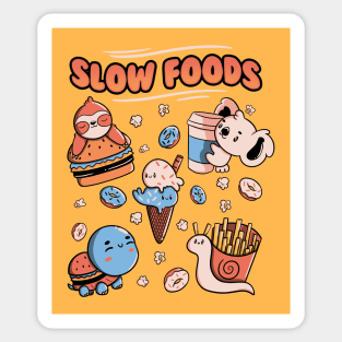 Slow Food Cute Animals Sloth Koala Turtle Snail Fries by Tobe Fonseca Sticker